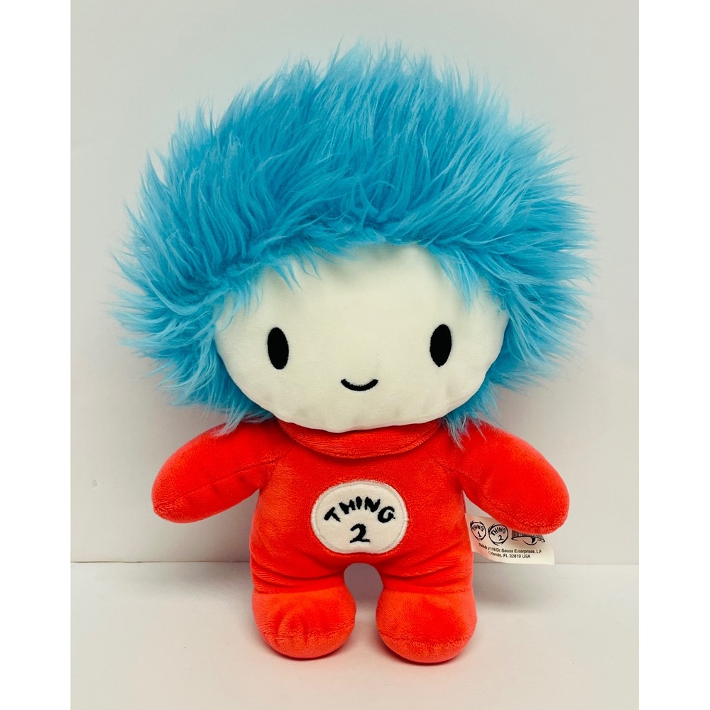 Universal Studios Dr Seuss Thing 2 Plush Blue Hair Red Stuffed Toy 10 inch 2016